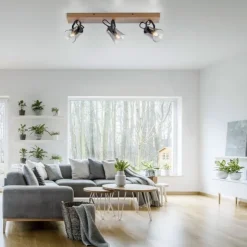 JUST LIGHT LED Deckenleuchte GERDA LANGSTRÖM 3-flammig Eiche Echtholz