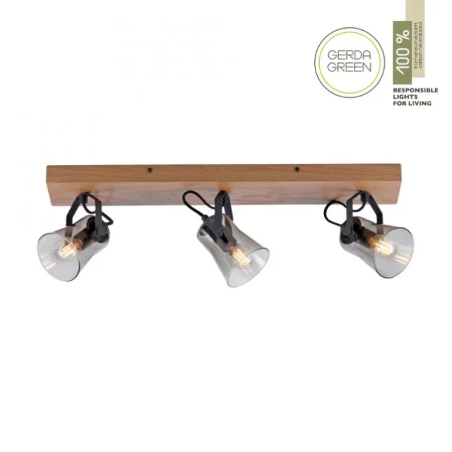 JUST LIGHT LED Deckenleuchte GERDA LANGSTRÖM 3-flammig Eiche Echtholz