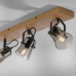 JUST LIGHT LED Deckenleuchte GERDA LANGSTRÖM 3-flammig Eiche Echtholz