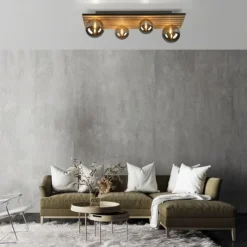 JUST LIGHT LED Deckenleuchte GERDA STIKA Eiche rechteckig Akustikpanel