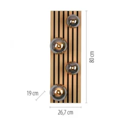 JUST LIGHT LED Deckenleuchte GERDA STIKA Eiche rechteckig Akustikpanel