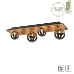 JUST LIGHT LED Deckenleuchte GERDA STIKA Eiche rechteckig Akustikpanel