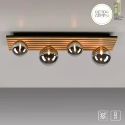 JUST LIGHT LED Deckenleuchte GERDA STIKA Eiche rechteckig Akustikpanel