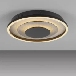 JUST LIGHT LED Deckenleuchte GLITTY schwarz matt 22W 3000K