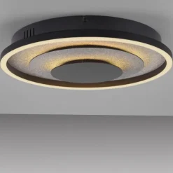 JUST LIGHT LED Deckenleuchte GLITTY schwarz matt 22W 3000K