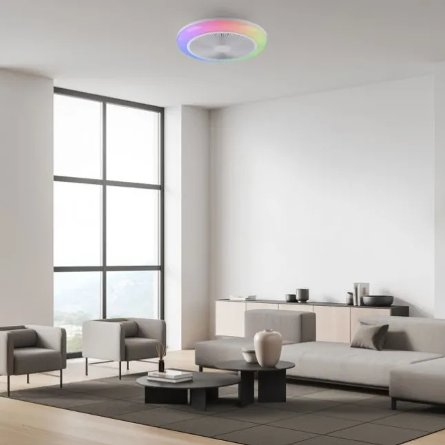 JUST LIGHT LED Deckenleuchte mit Ventilator BRANDA weiß RGB CCT