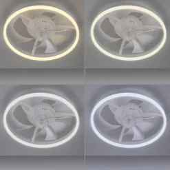 JUST LIGHT LED Deckenleuchte mit Ventilator RITA weiss Fernbedienung und Memory