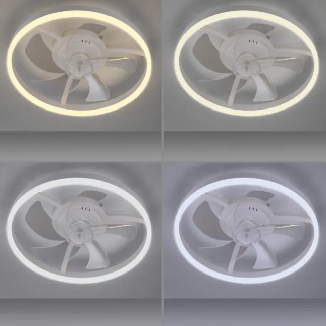 JUST LIGHT LED Deckenleuchte mit Ventilator RITA weiss Fernbedienung und Memory