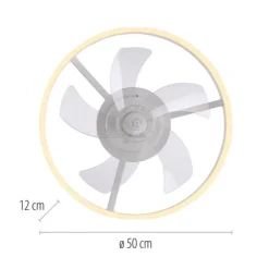 JUST LIGHT LED Deckenleuchte mit Ventilator RITA weiss Fernbedienung und Memory