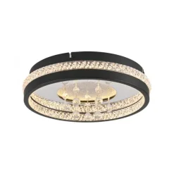 JUST LIGHT LED Kristall Deckenleuchte HANNI, schwarz,