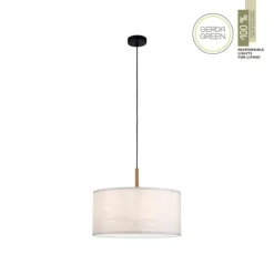 JUST LIGHT LED Pendelleuchte weiß GERDA SOFIE Holzoptik 1-flammig