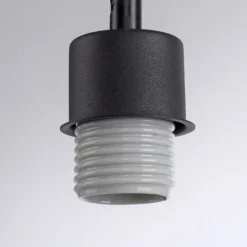 JUST LIGHT LED Pendelleuchte Echtholz GERDA TRIBU 1-flammig Stoffschirm Landhaus