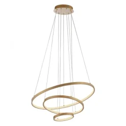 JUST LIGHT LED Pendelleuchte CERCHI gold 3 Ringe 3000K