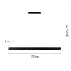 JUST LIGHT LED Pendelleuchte DRITTO, schwarz,linear