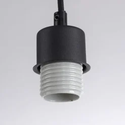 JUST LIGHT LED Stehleuchte schwarz GERDA SOFIE Holzoptik Schnurschalter