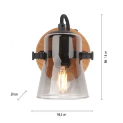 JUST LIGHT LED Wandleuchte GERDA LANGSTRÖM 1-flammig Eiche Echtholz