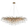 Kronleuchter, Messing Optik, 400 Glasanhänger, elegant, Design