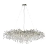 Kronleuchter, silber, elegant, Design, IP20, 400 Glasanhänger