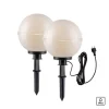 Kugelleuchte, 2er-Set, IP44, Ø30cm, weiss, inkl. Erdspieß