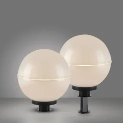 Kugelleuchte, 2er-Set, IP44, Ø30cm, weiss, inkl. Erdspieß