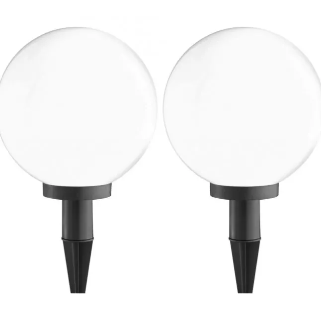 Kugelleuchten, 2er-Set in Ø 40 cm, IP44, Opalweiß, Kunststoff