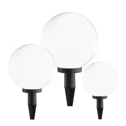 Kugelleuchten, 3er-Set, Ø 20, 30 und 40cm, weiß, IP44, 5m Zuleitung, E27