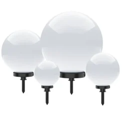 Kugelleuchten 4er-Set, Ø 20 ,30 ,40 und 50 cm, weiß, Außenleuchten,