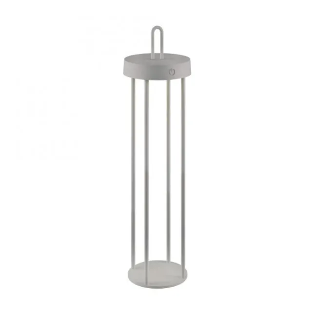LED Akkulampe Tischleuchte greige 50cm Touchdimmer IP44 Gartenleuchte