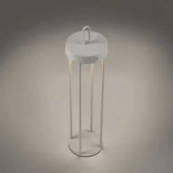 LED Akkulampe Tischleuchte greige 50cm Touchdimmer IP44 Gartenleuchte