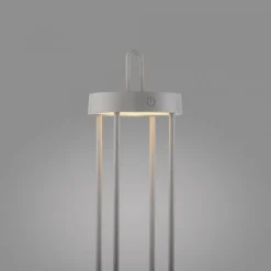 LED Akkulampe Tischleuchte greige 50cm Touchdimmer IP44 Gartenleuchte