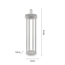 LED Akkulampe Tischleuchte greige 50cm Touchdimmer IP44 Gartenleuchte