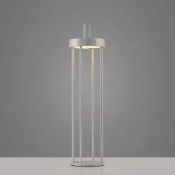 LED Akkulampe Tischleuchte greige 50cm Touchdimmer IP44 Gartenleuchte
