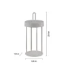 LED Akkulampe Tischleuchte greige 28cm Touchdimmer IP44 Gartenleuchte