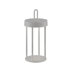 LED Akkulampe Tischleuchte greige 28cm Touchdimmer IP44 Gartenleuchte