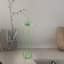 LED Akkulampe Tischleuchte grün 50cm Touchdimmer IP44 Gartenleuchte
