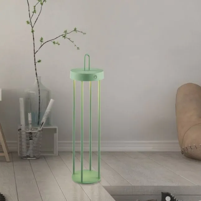 LED Akkulampe Tischleuchte grün 50cm Touchdimmer IP44 Gartenleuchte