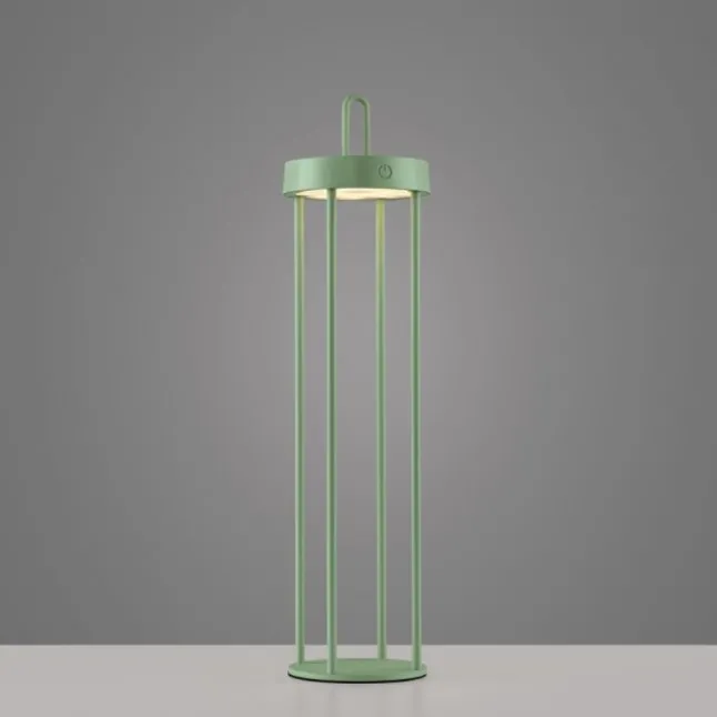 LED Akkulampe Tischleuchte grün 50cm Touchdimmer IP44 Gartenleuchte