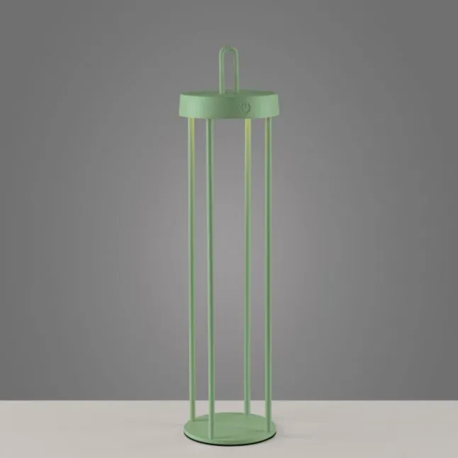 LED Akkulampe Tischleuchte grün 50cm Touchdimmer IP44 Gartenleuchte
