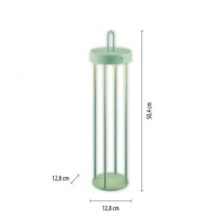 LED Akkulampe Tischleuchte grün 50cm Touchdimmer IP44 Gartenleuchte