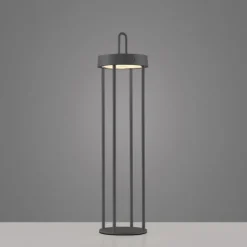 LED Akkulampe Tischleuchte schwarz 50cm Touchdimmer IP44 Gartenleuchte