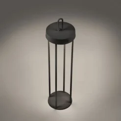 LED Akkulampe Tischleuchte schwarz 50cm Touchdimmer IP44 Gartenleuchte
