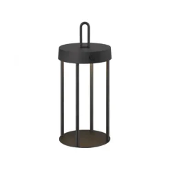 LED Akkulampe Tischleuchte schwarz 28cm Touchdimmer IP44 Gartenleuchte