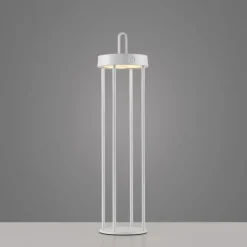 LED Akkulampe Tischleuchte weiß 50cm Touchdimmer IP44 Gartenleuchte