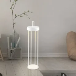 LED Akkulampe Tischleuchte weiß 50cm Touchdimmer IP44 Gartenleuchte