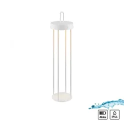 LED Akkulampe Tischleuchte weiß 50cm Touchdimmer IP44 Gartenleuchte