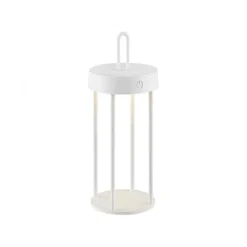 LED Akkulampe Tischleuchte weiß 28cm Touchdimmer IP44 Gartenleuchte