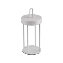 LED Akkulampe Tischleuchte weiß 28cm Touchdimmer IP44 Gartenleuchte