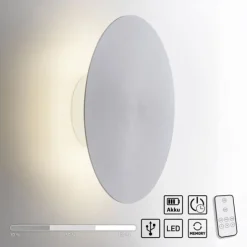 LED Akkuleuchte AKKU 25cm aluminium Timerfunktion USB dimmbar