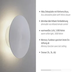 LED Akkuleuchte AKKU 18cm aluminium Timerfunktion USB dimmbar