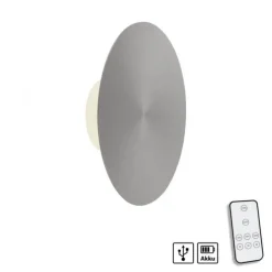 LED Akkuleuchte AKKU 25cm grau Timerfunktion USB dimmbar